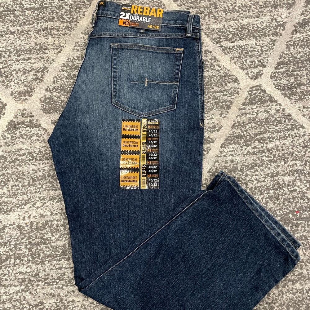 Ariat Work Rebar M3 Loose Fit Straight Leg, Size 40/32